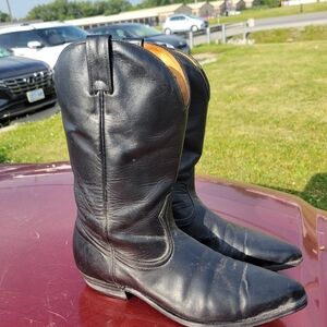 Vintage black leather BOULET cowboy western boots men's 11.5